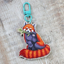Load image into Gallery viewer, Red Panda Wooden Keyring