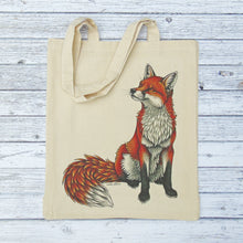 Load image into Gallery viewer, Red Fox Gusseted Tote Bag