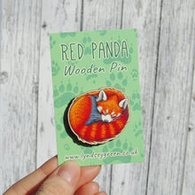 Load image into Gallery viewer, Red Panda Wooden Pin