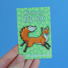 Load image into Gallery viewer, Red Fox Kitsune Hard Enamel Pin