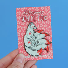 Load image into Gallery viewer, White Kitsune Hard Enamel Pin