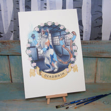Load image into Gallery viewer, Nekomata Illustration A4 Print
