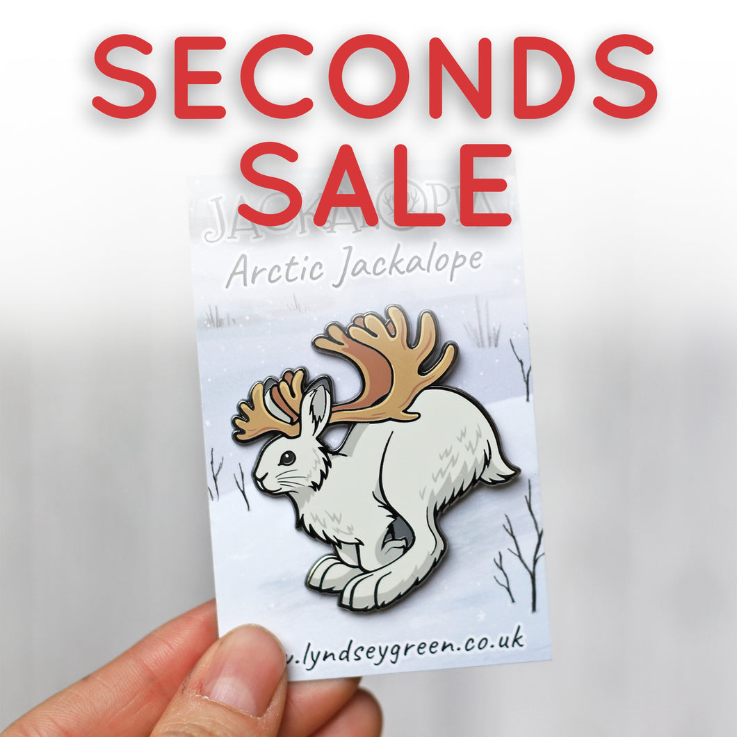 *Seconds Sale* Arctic Jackalope Hard Enamel Pin