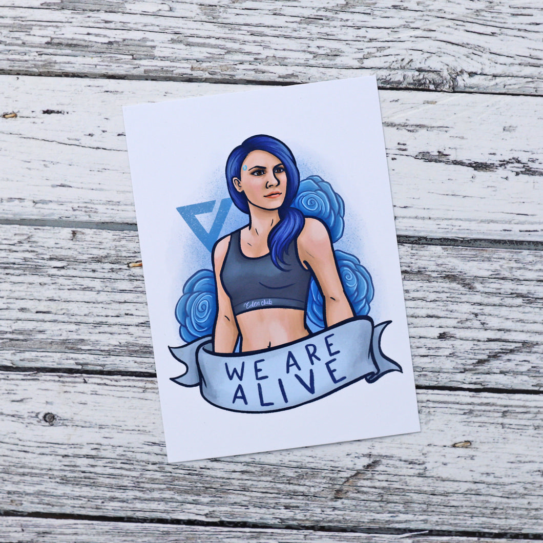 Blue Haired Traci A6 Postcard