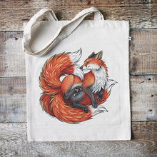 Load image into Gallery viewer, Red Kitsune Tote Bag ~ Organic &amp; Fairtrade Cotton
