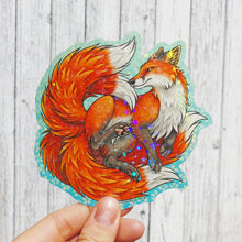 Load image into Gallery viewer, Red Kitsune Holographic Sticker
