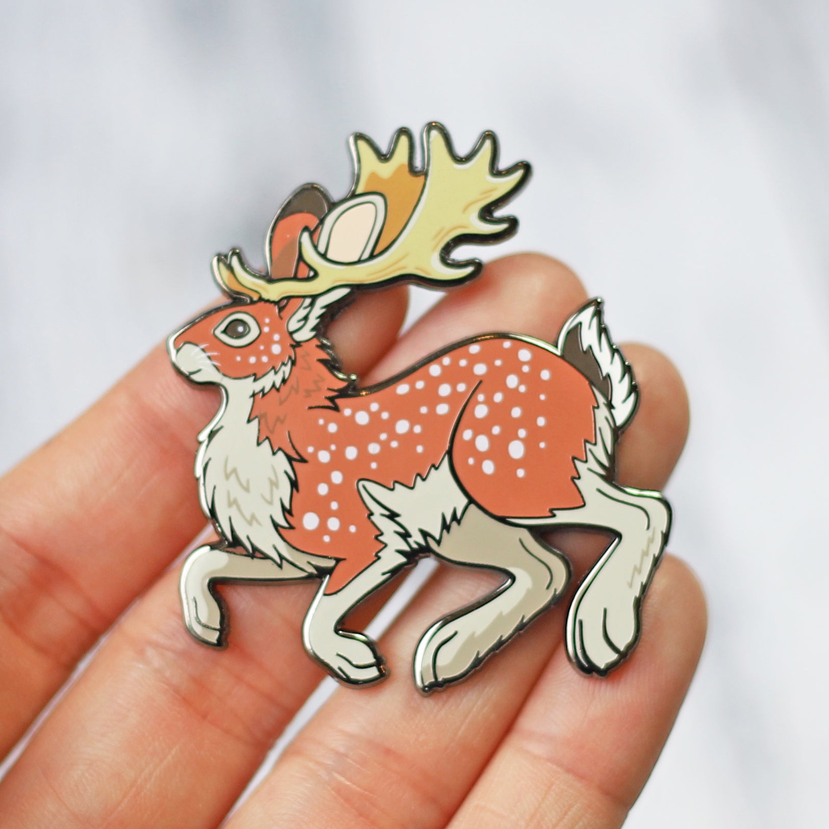 European Jackalope Hard Enamel Pin – Lyndsey Green Illustration