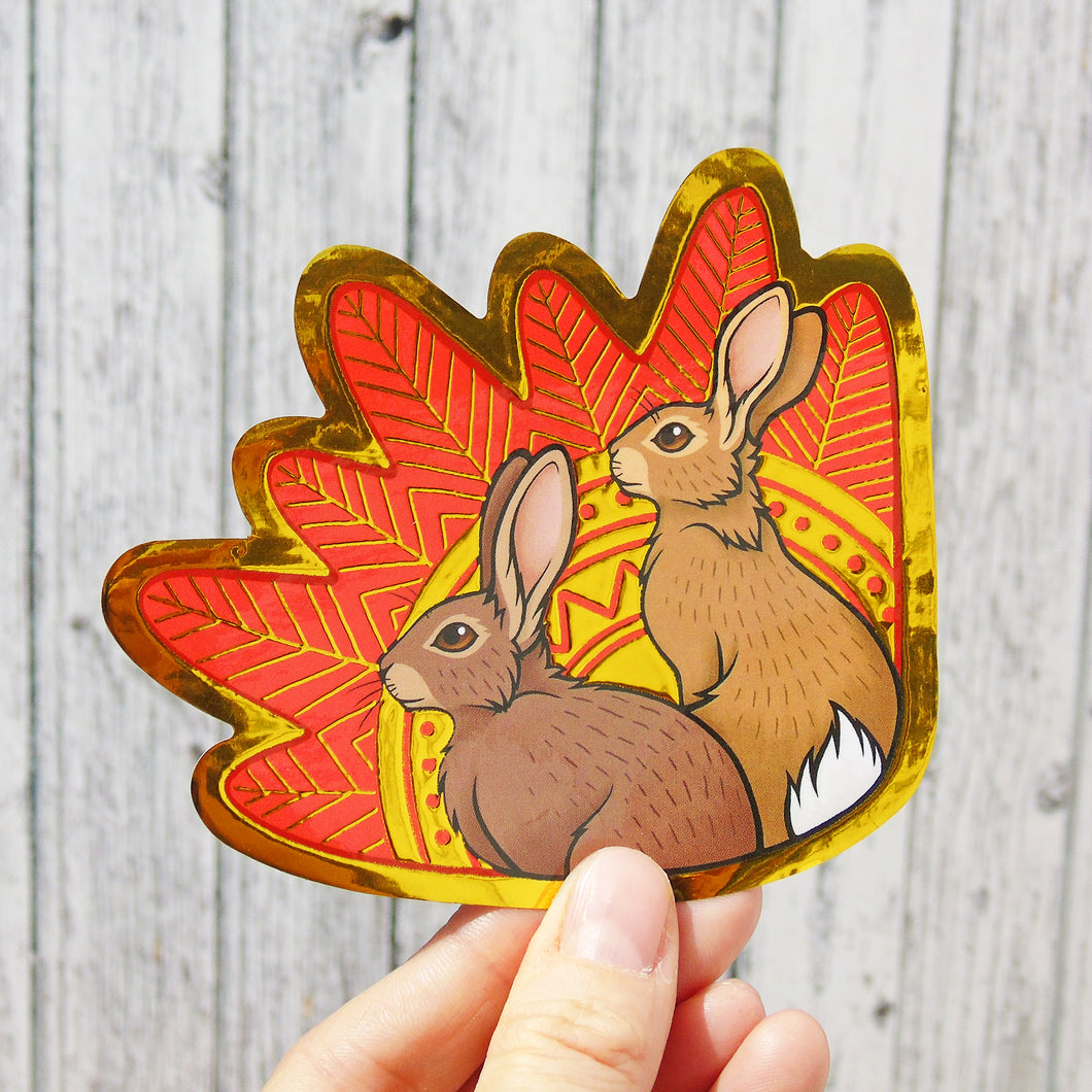 Hazel & Fiver Gold Foil Sticker