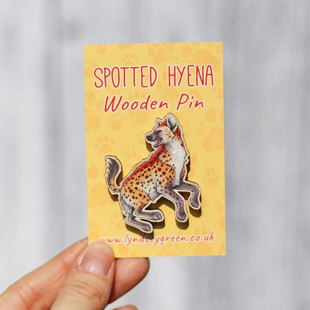 Spotted Hyena Wooden Pin