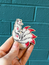 Load image into Gallery viewer, *Seconds Sale* White Kitsune Wooden Keyring
