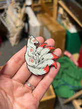 Load image into Gallery viewer, *Seconds Sale* White Kitsune Hard Enamel Pin - Screenprint Issue
