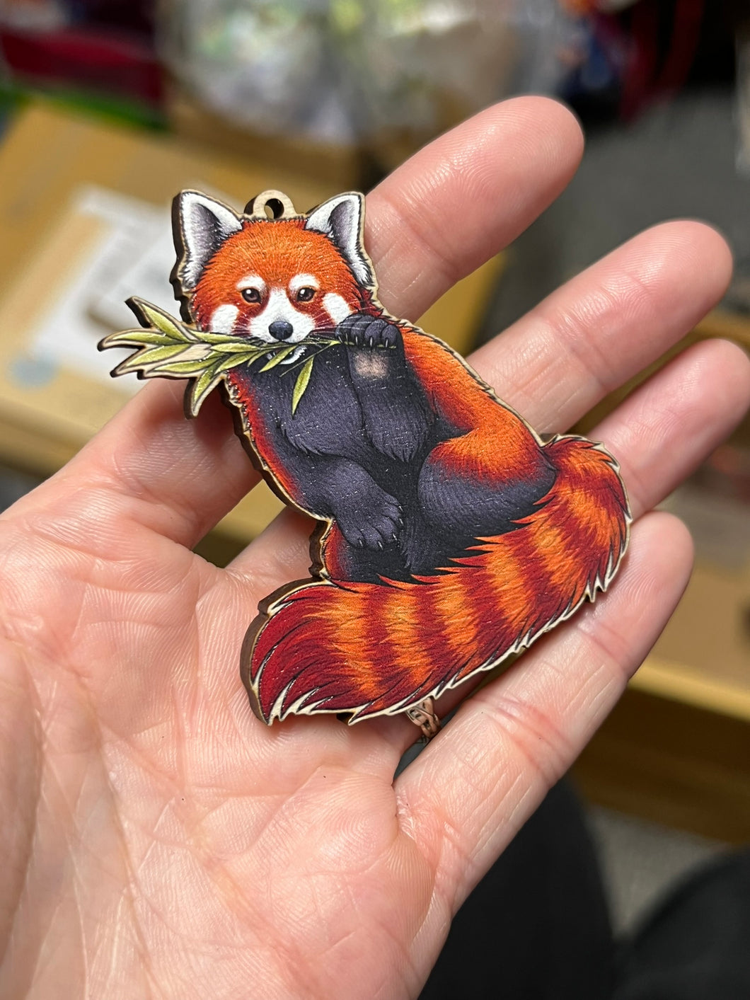 *Seconds Sale* Red Panda Wooden Keyring