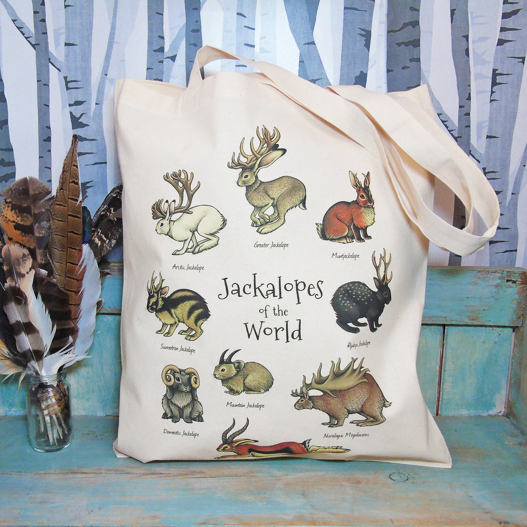 Jackalopes of the World Eco Tote Bag ~ Organic & Fairtrade Cotton