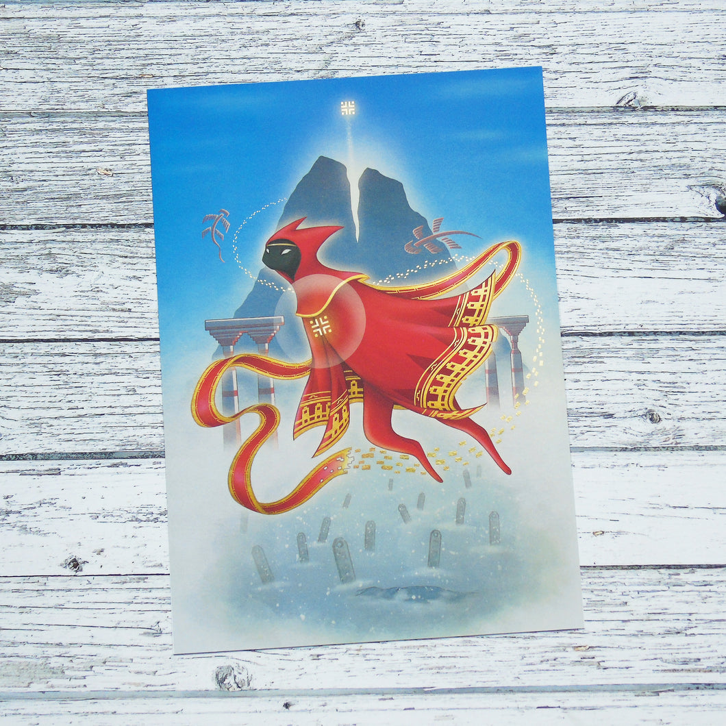 Journey Illustration Foil A4 Print