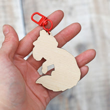 Load image into Gallery viewer, Matsuri Kitsune Wooden Keyring
