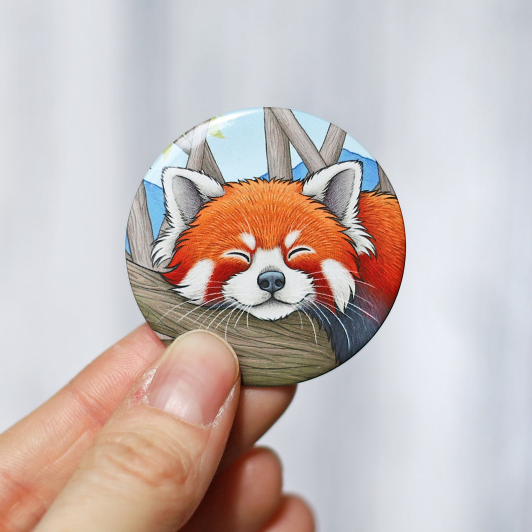 Sleepy Red Panda Badge