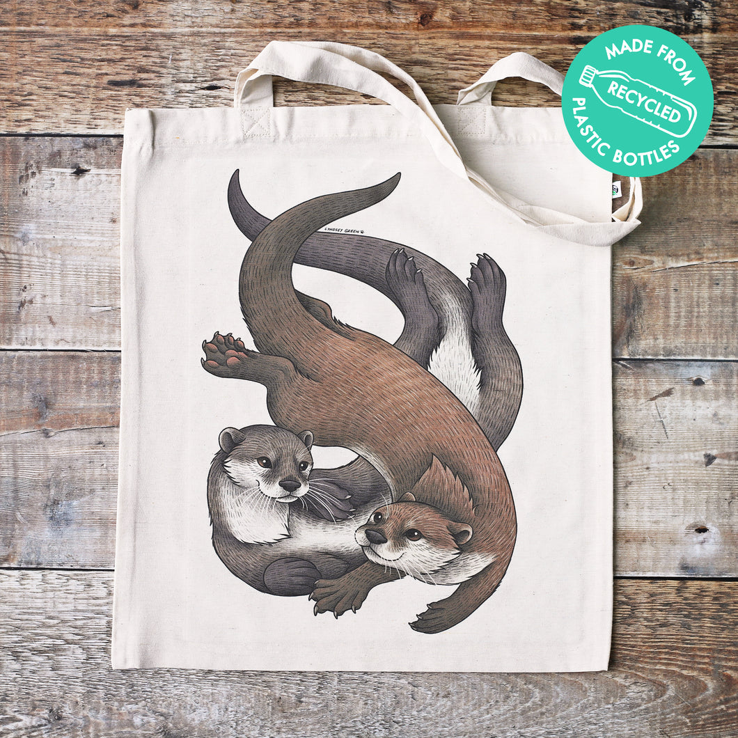 Otters Tote Bag ~ Made from Recycled Plastic!
