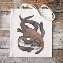 Load image into Gallery viewer, Otters Tote Bag ~ Organic &amp; Fairtrade Cotton
