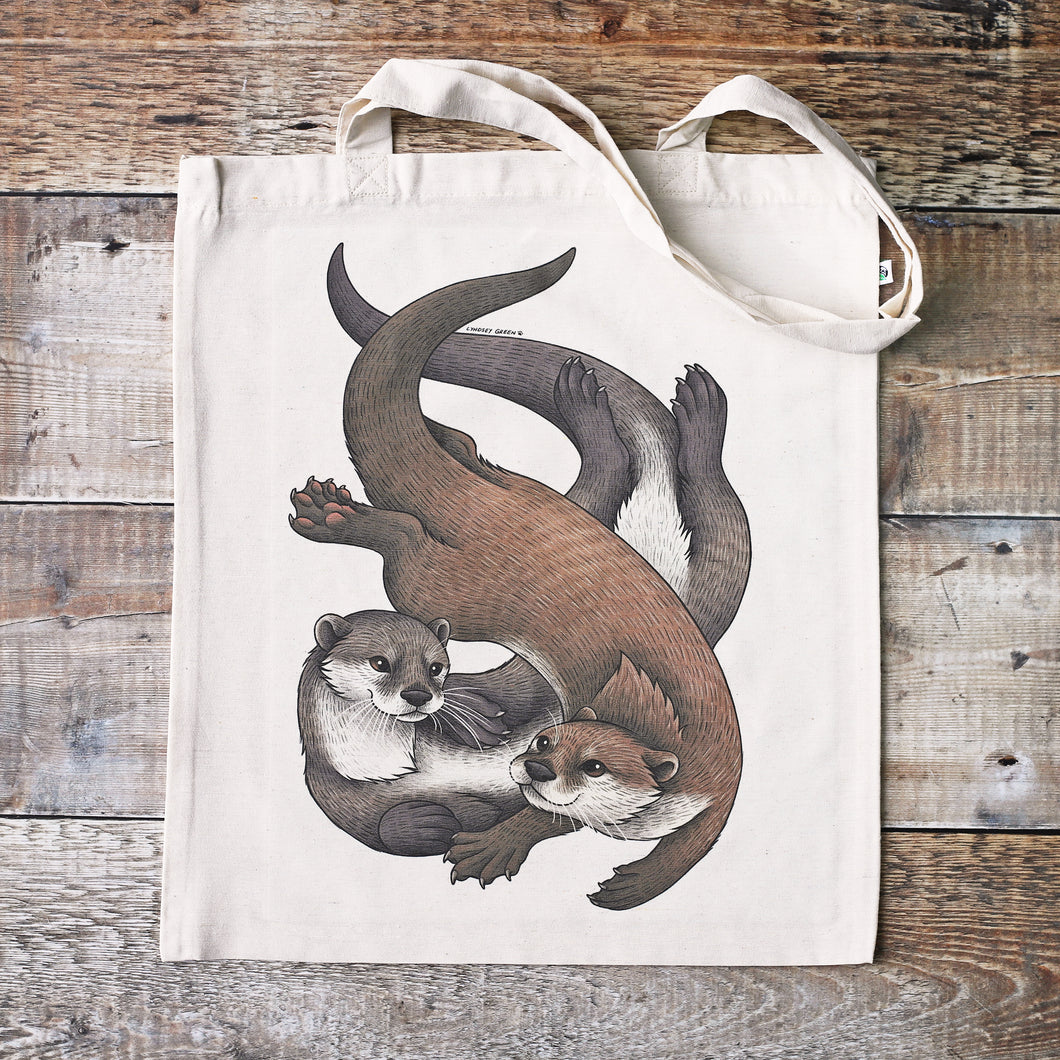 Otters Tote Bag ~ Organic & Fairtrade Cotton