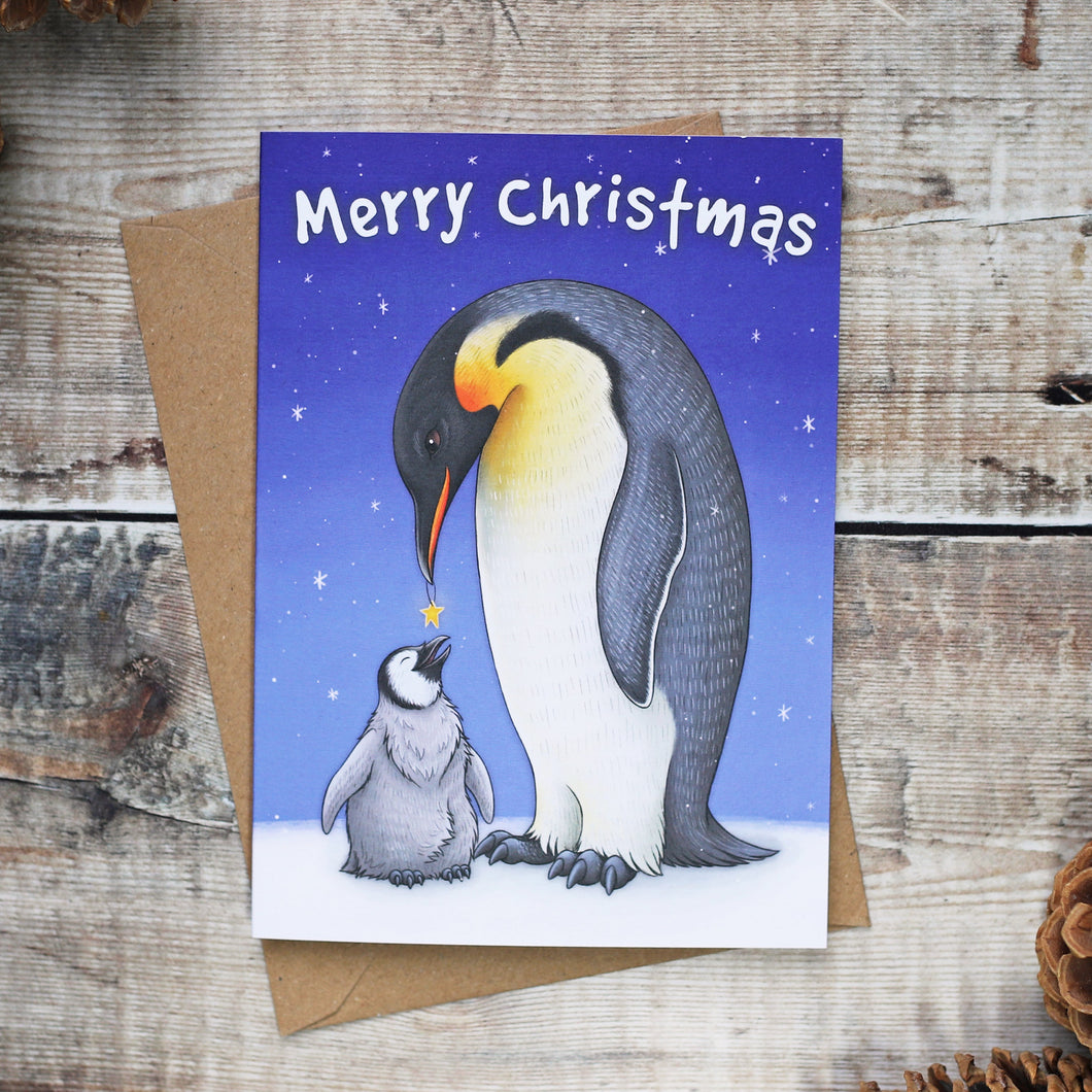 Emperor Penguins Christmas Card