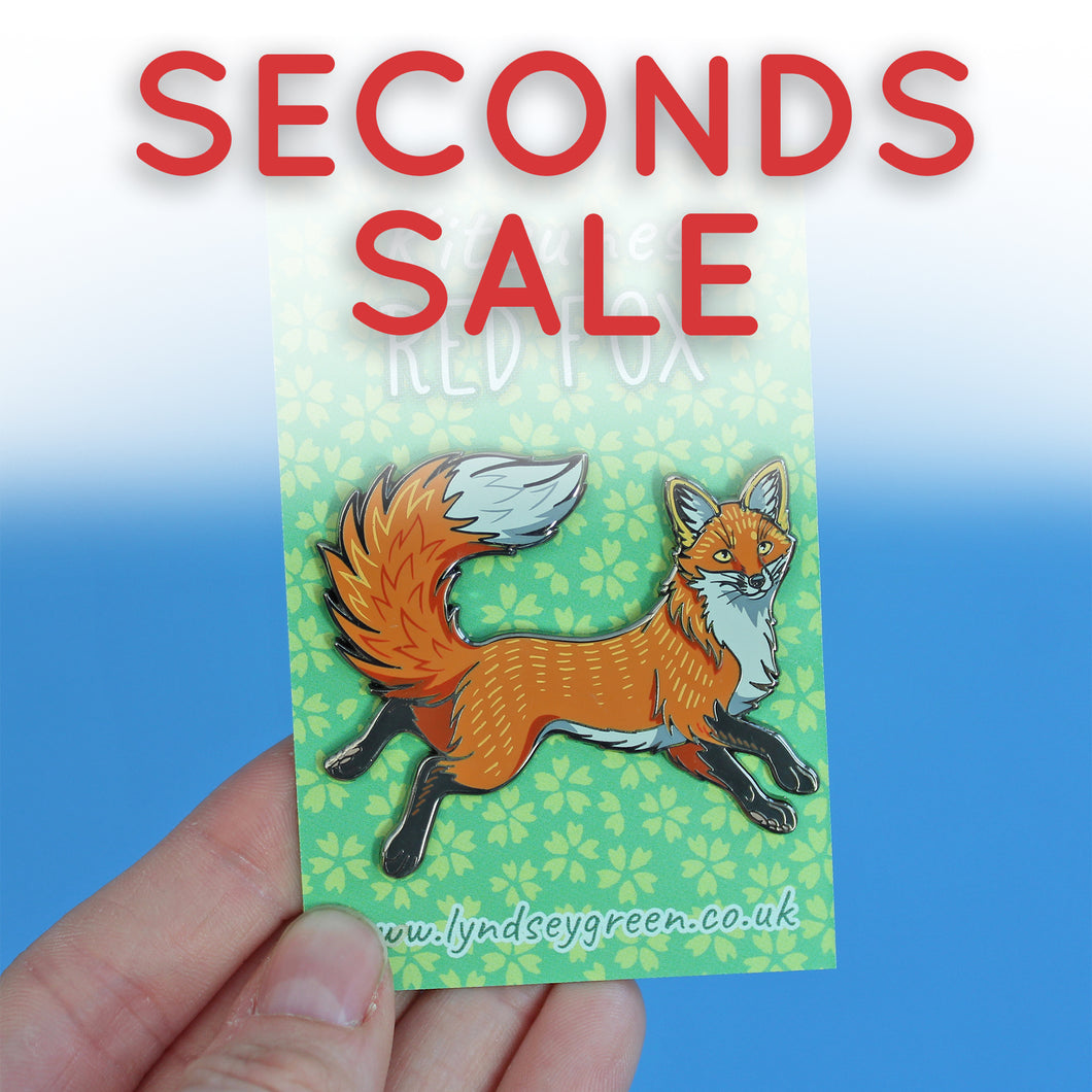 *Seconds Sale* Red Fox Kitsune Hard Enamel Pin