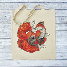 Load image into Gallery viewer, Red Kitsune Gusseted Tote Bag
