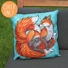 Load image into Gallery viewer, Red Kitsune Cushion Cover Only
