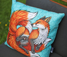 Load image into Gallery viewer, Red Kitsune Cushion Cover Only
