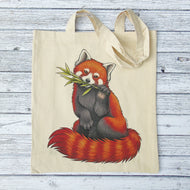 Red Panda Gusseted Tote Bag