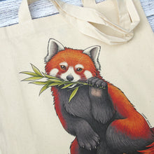 Load image into Gallery viewer, Red Panda Gusseted Tote Bag
