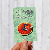 Red Panda Wooden Pin