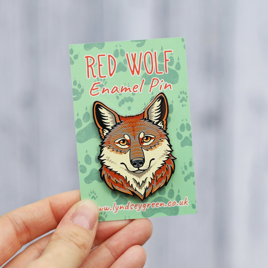 Red Wolf Hard Enamel Pin