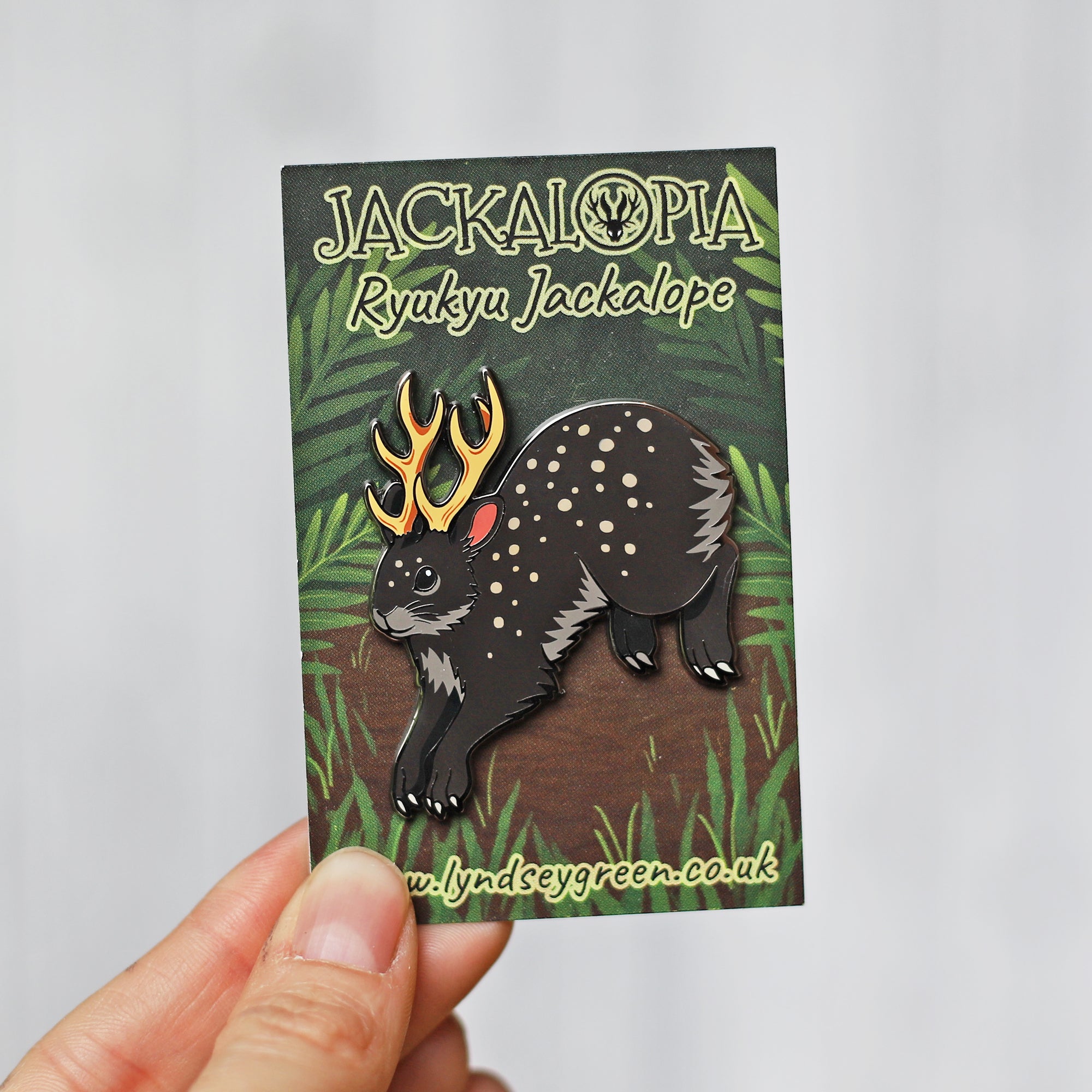 Ryukyu Jackalope Hard Enamel Pin – Lyndsey Green Illustration