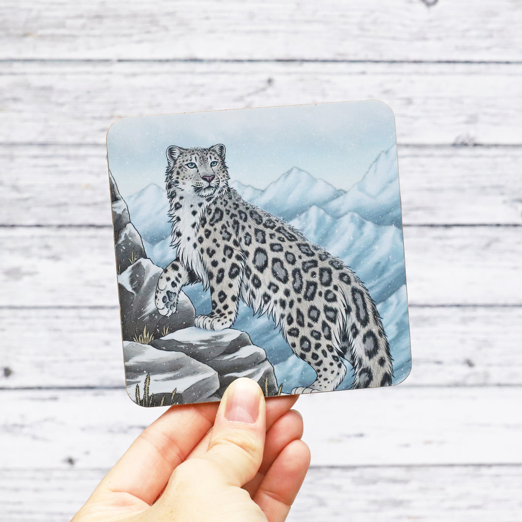Snow Leopard Coaster