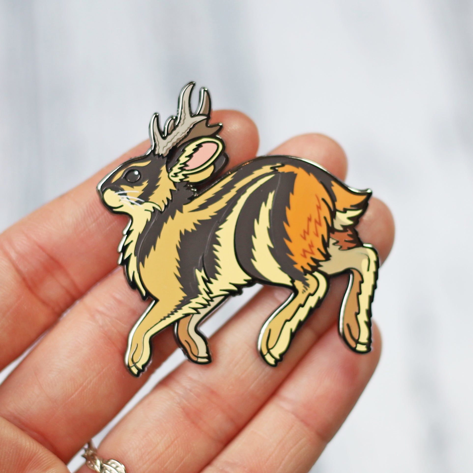 Sumatran Jackalope Hard Enamel Pin – Lyndsey Green Illustration