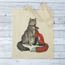 Load image into Gallery viewer, Wolf and Fox Eco Gusseted Tote Bag
