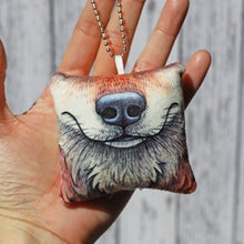 Load image into Gallery viewer, Squeaky Snoots ~ Wolf Plush Pillow Keyring
