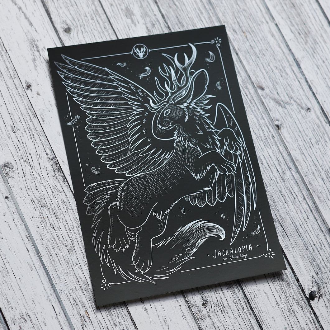 The Wolperking Illustration A3 Foil Print