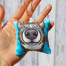 Load image into Gallery viewer, Squeaky Snoots ~ Border Collie Plush Pillow Keyring
