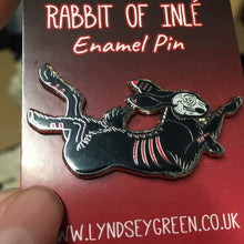 Load image into Gallery viewer, *Seconds Sale* Black Rabbit Hard Enamel Pin
