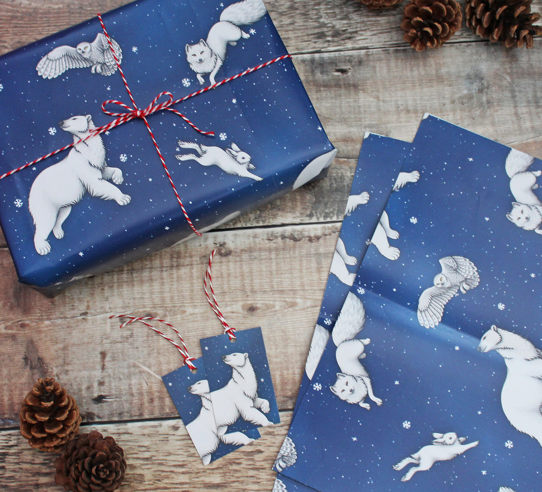Arctic Animals Christmas Gift Wrap