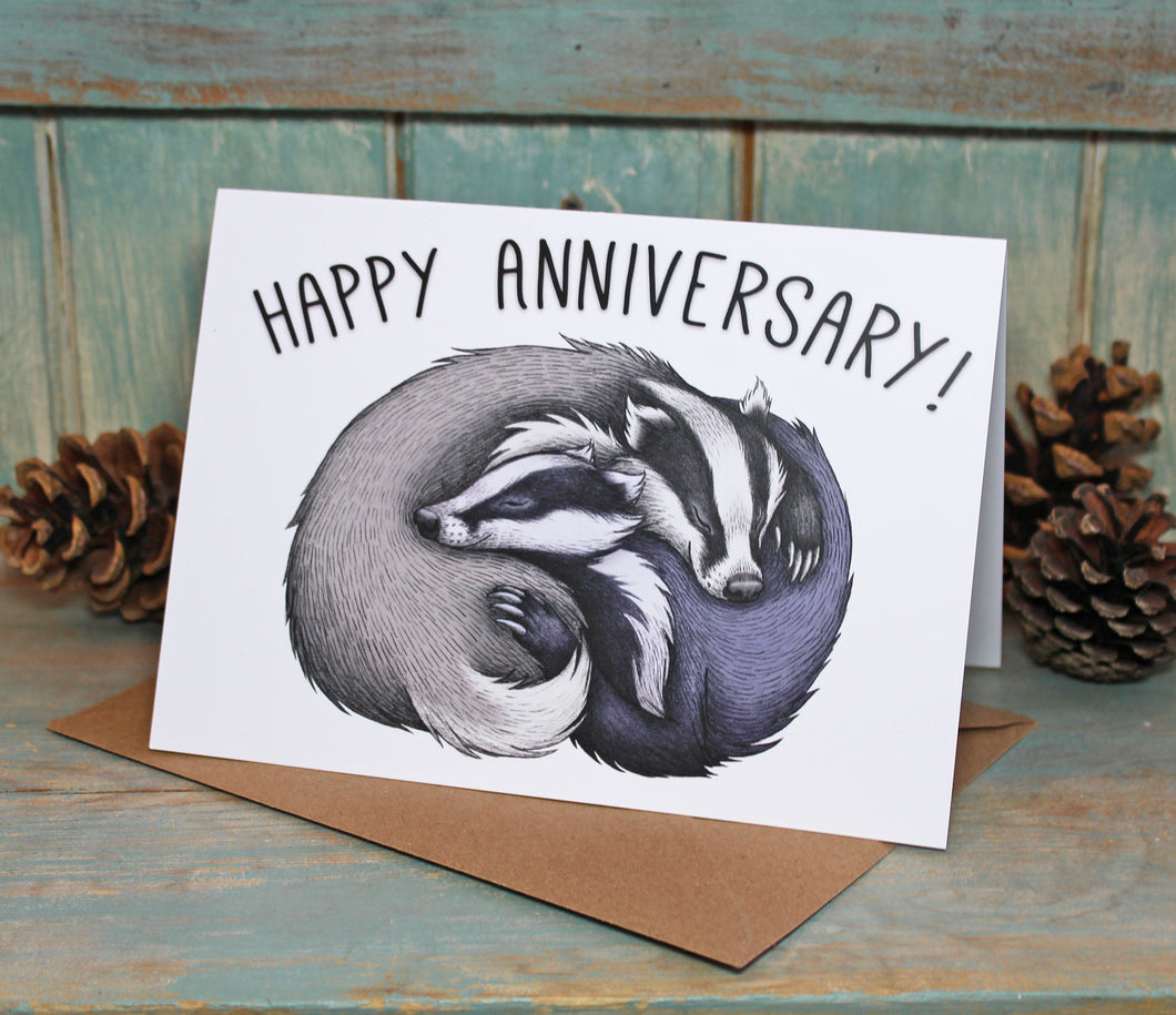 Badger Couple Anniversary Card