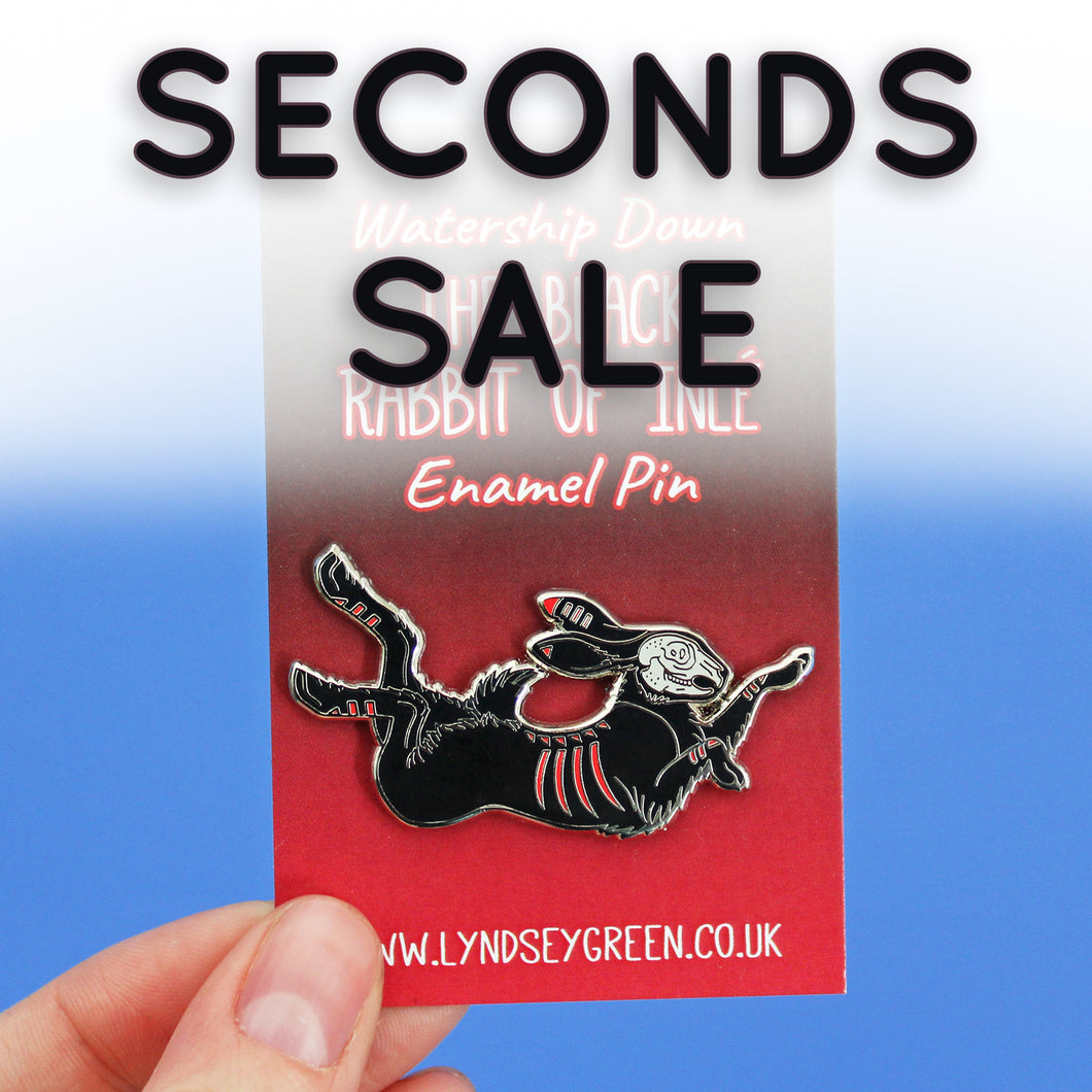 *Seconds Sale* Black Rabbit Hard Enamel Pin