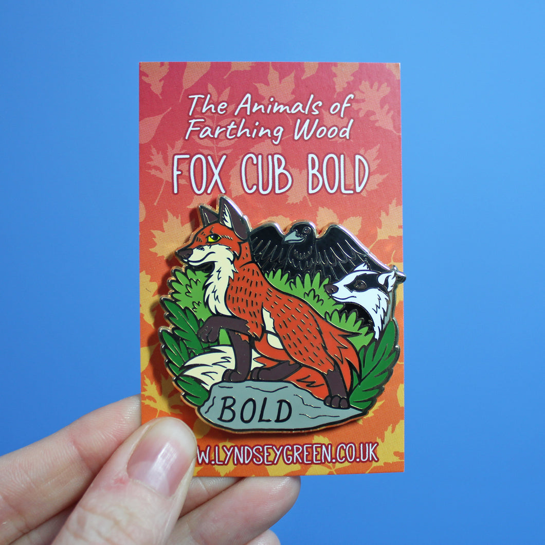 Fox Cub Bold Hard Enamel Pin