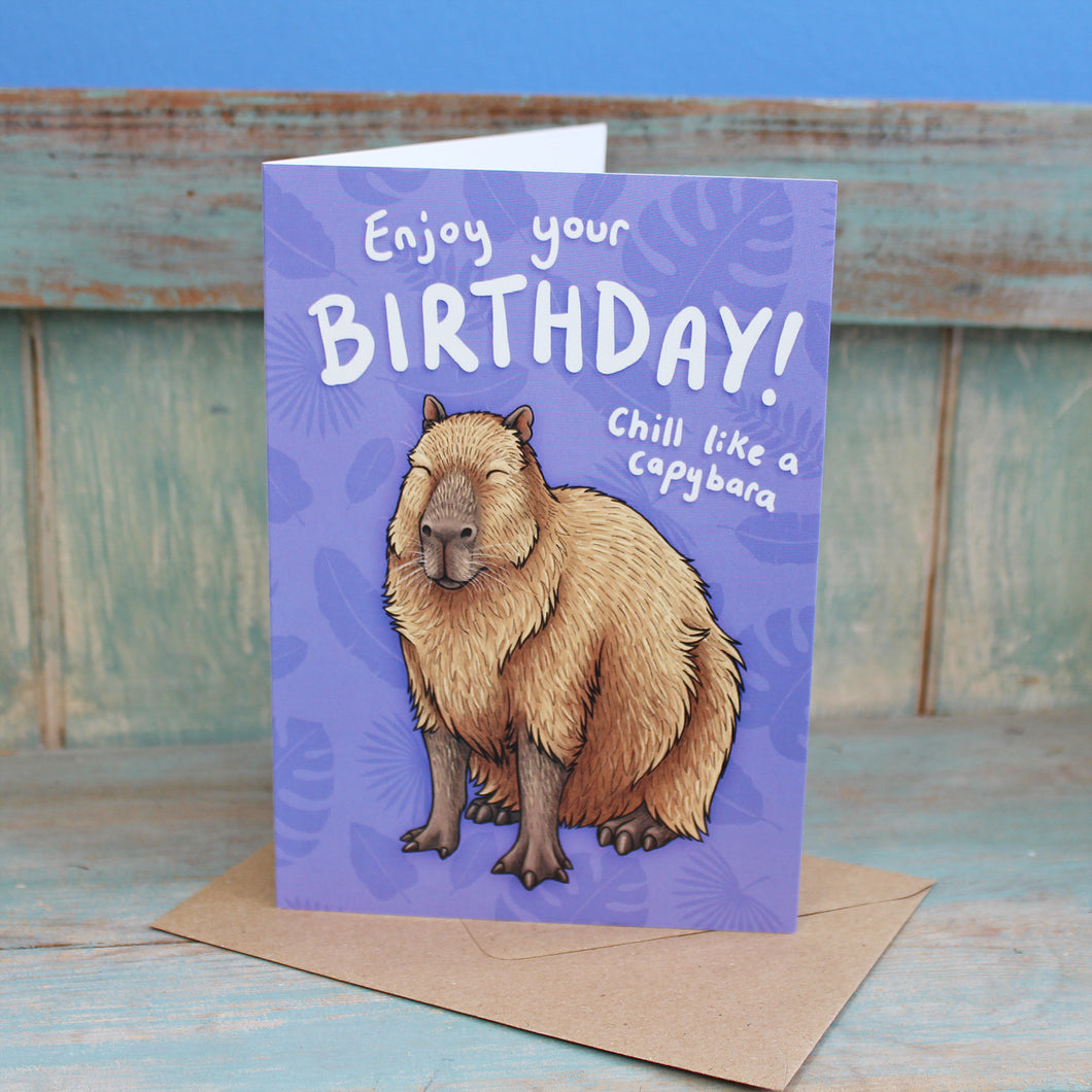 Capybara Birthday Card