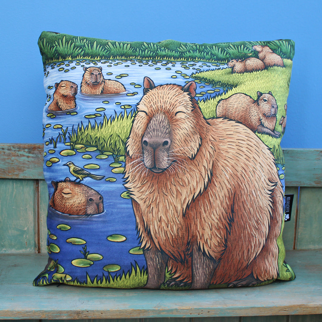 Capybaras Throw Pillow