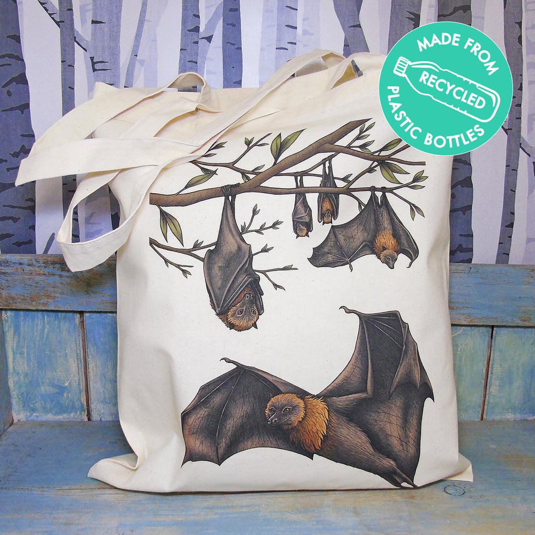 Rodrigues Fruit Bats Tote Bag ~ Made from Recycled Plastic!