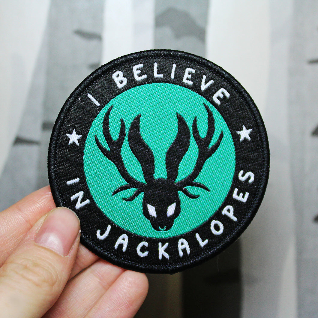 I Believe In Jackalopes Iron On Patch