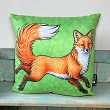 Load image into Gallery viewer, Red Kitsune Cushion Cover Only
