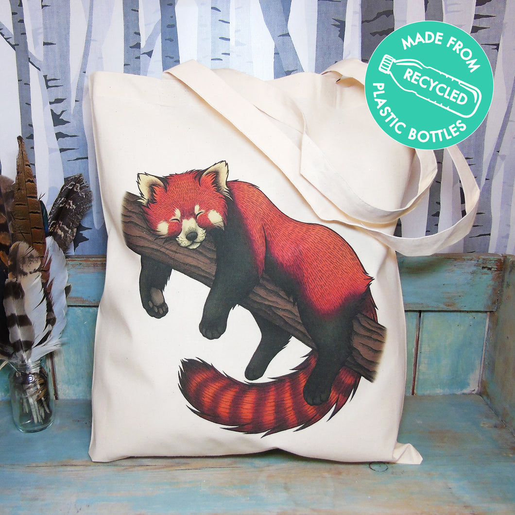 Red Panda Eco Tote Bag ~ Made from Recycled Plastic!